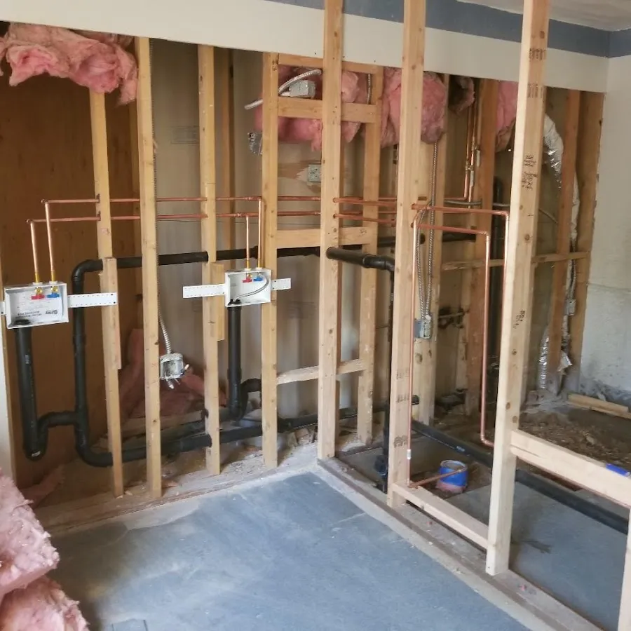 Copper pipe rough-in and plumbing installation in West York
